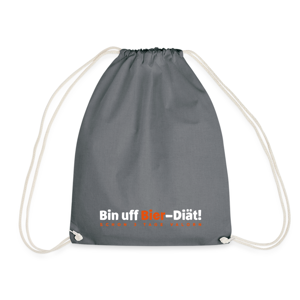 Bin uff Bier-Diät! (schon 3 Tage valorn) - Turnbeutel - Grau