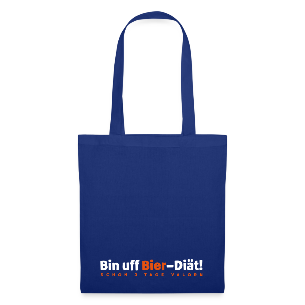 Bin uff Bier-Diät! (schon 3 Tage valorn) - Stoffbeutel - Royalblau