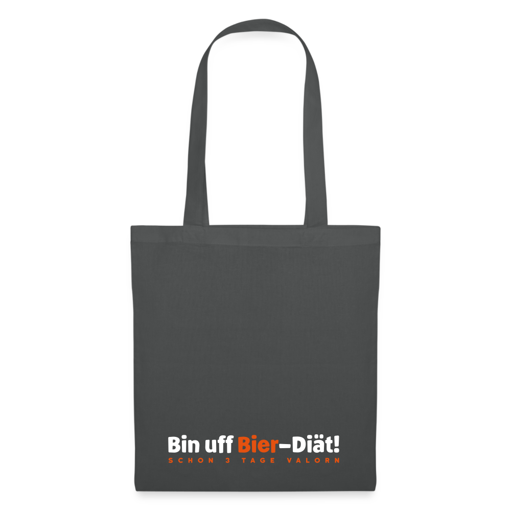 Bin uff Bier-Diät! (schon 3 Tage valorn) - Stoffbeutel - Graphite