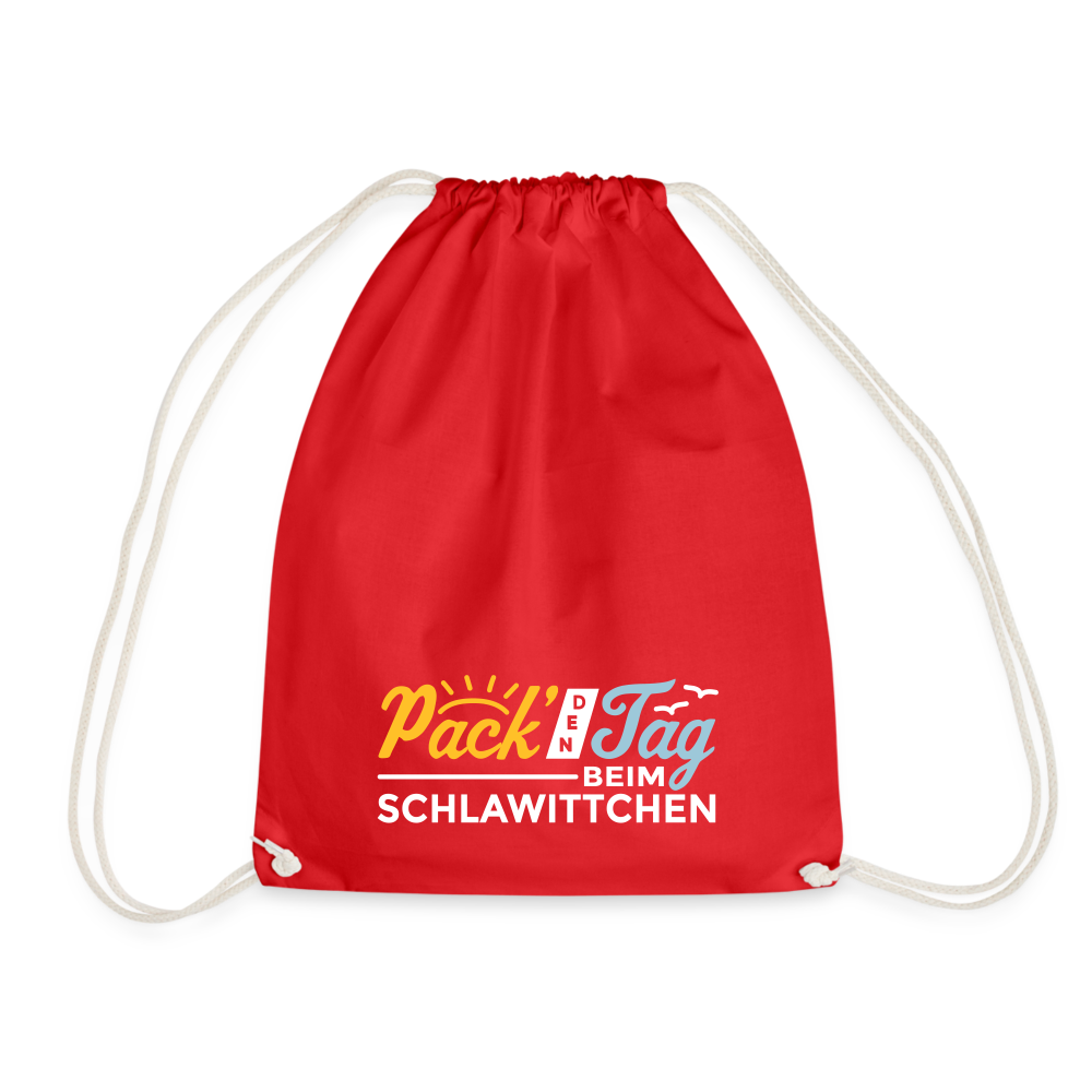 Pack' den Tag beim Schlawittchen - Turnbeutel - Rot