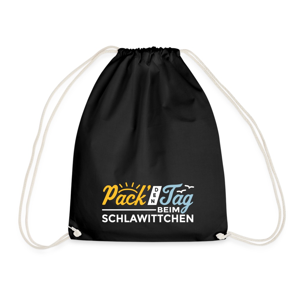 Pack' den Tag beim Schlawittchen - Turnbeutel - Schwarz