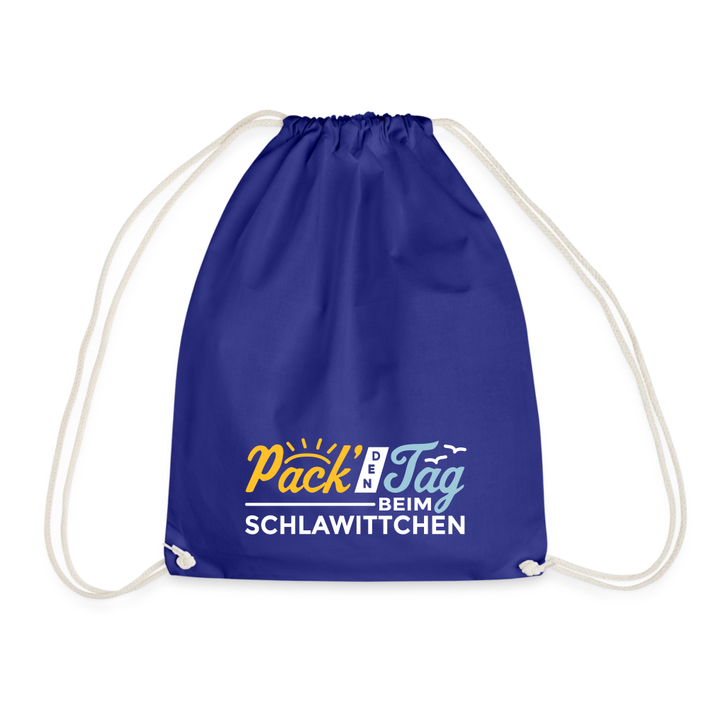 Pack' den Tag beim Schlawittchen - Turnbeutel - Königsblau