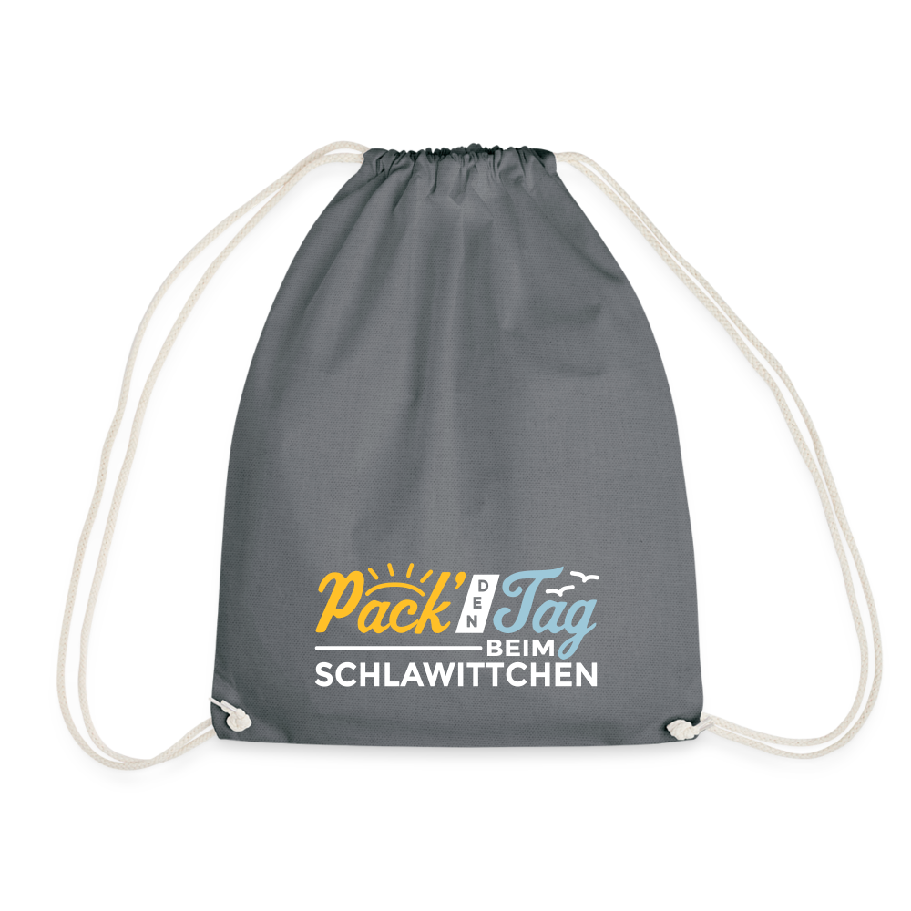 Pack' den Tag beim Schlawittchen - Turnbeutel - Grau