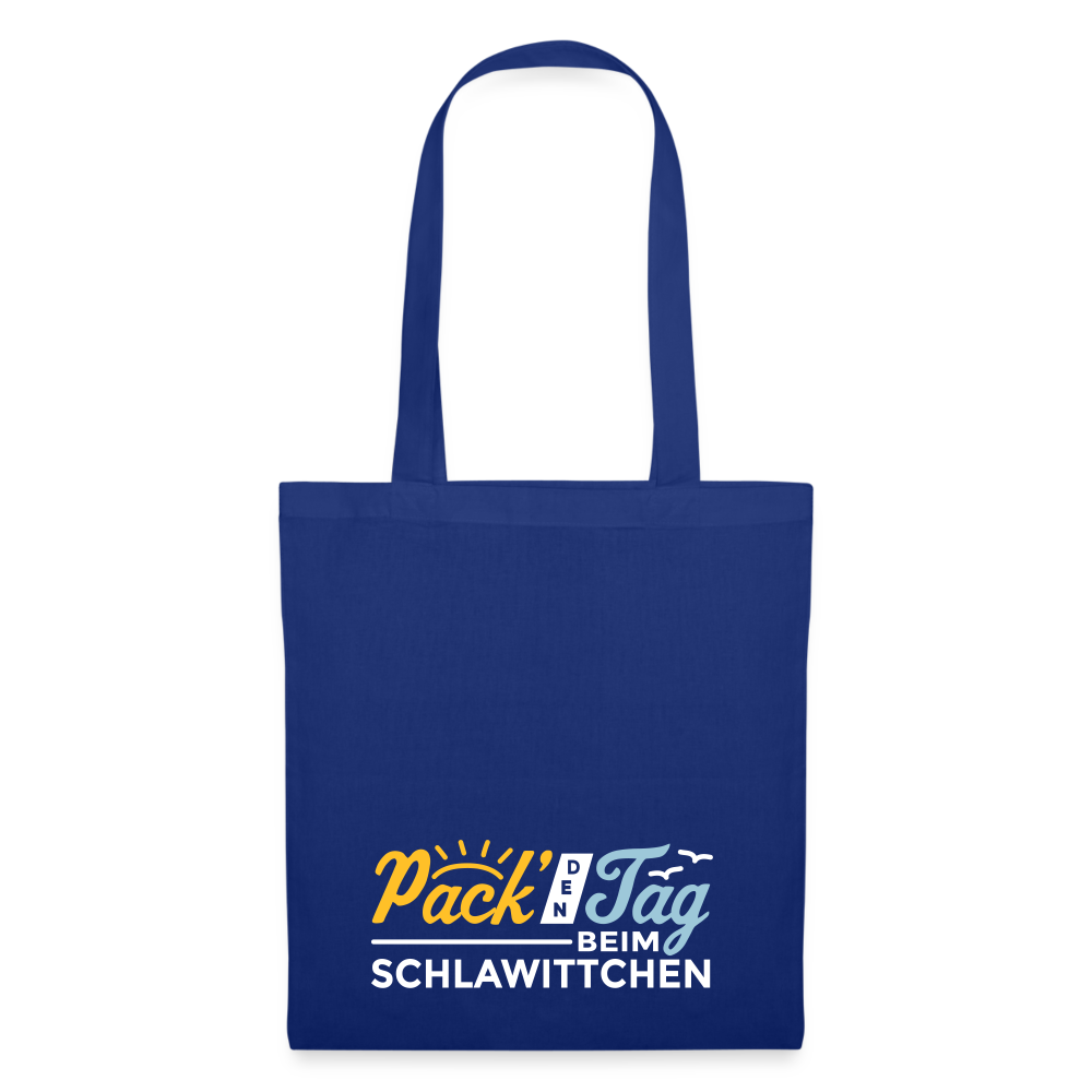 Pack' den Tag beim Schlawittchen - Stoffbeutel - Royalblau