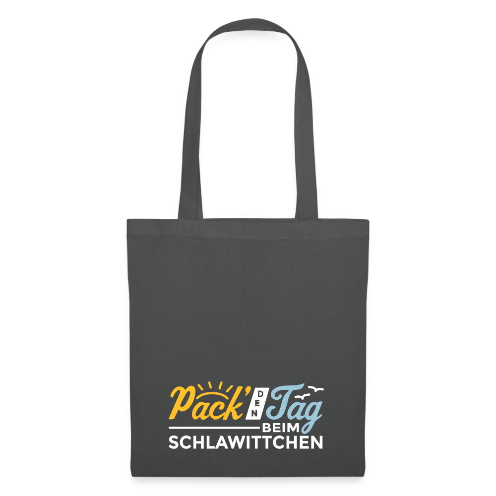 Pack' den Tag beim Schlawittchen - Stoffbeutel - Graphite