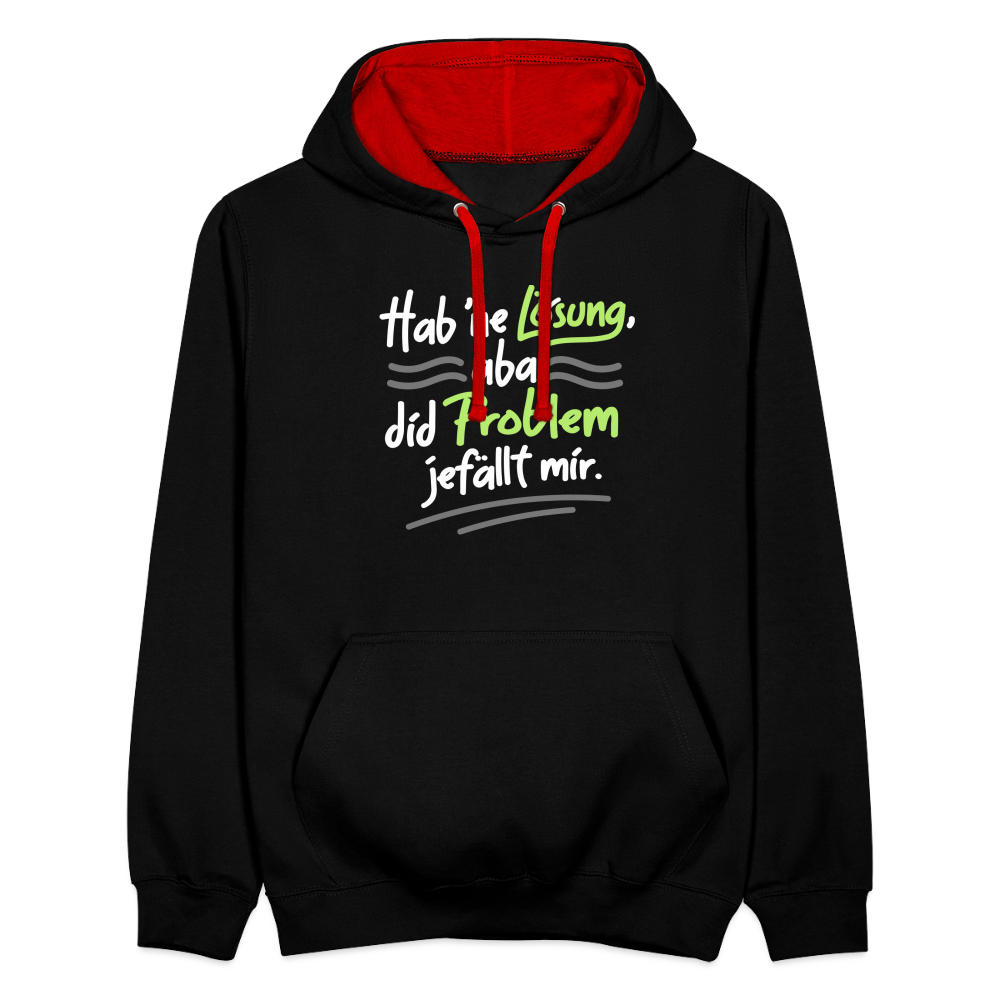 Hab 'ne Lösung, aba did Problem jefällt mir. - Kontrast Hoodie - Schwarz/Rot