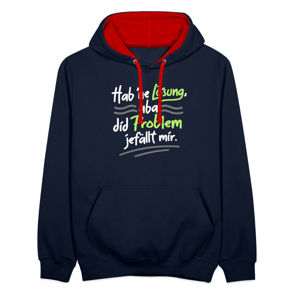 Hab 'ne Lösung, aba did Problem jefällt mir. - Kontrast Hoodie - Navy/Rot