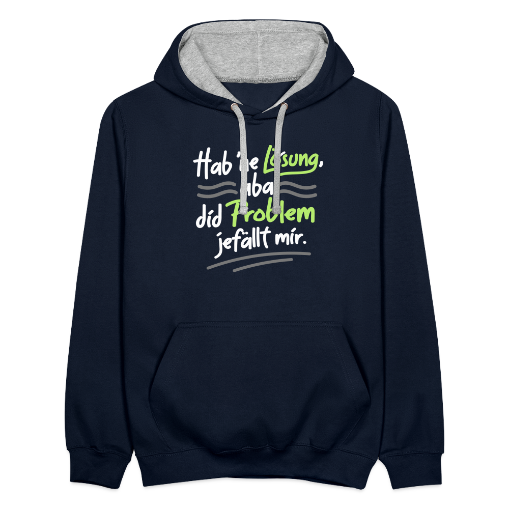 Hab 'ne Lösung, aba did Problem jefällt mir. - Kontrast Hoodie - Navy/Grau meliert