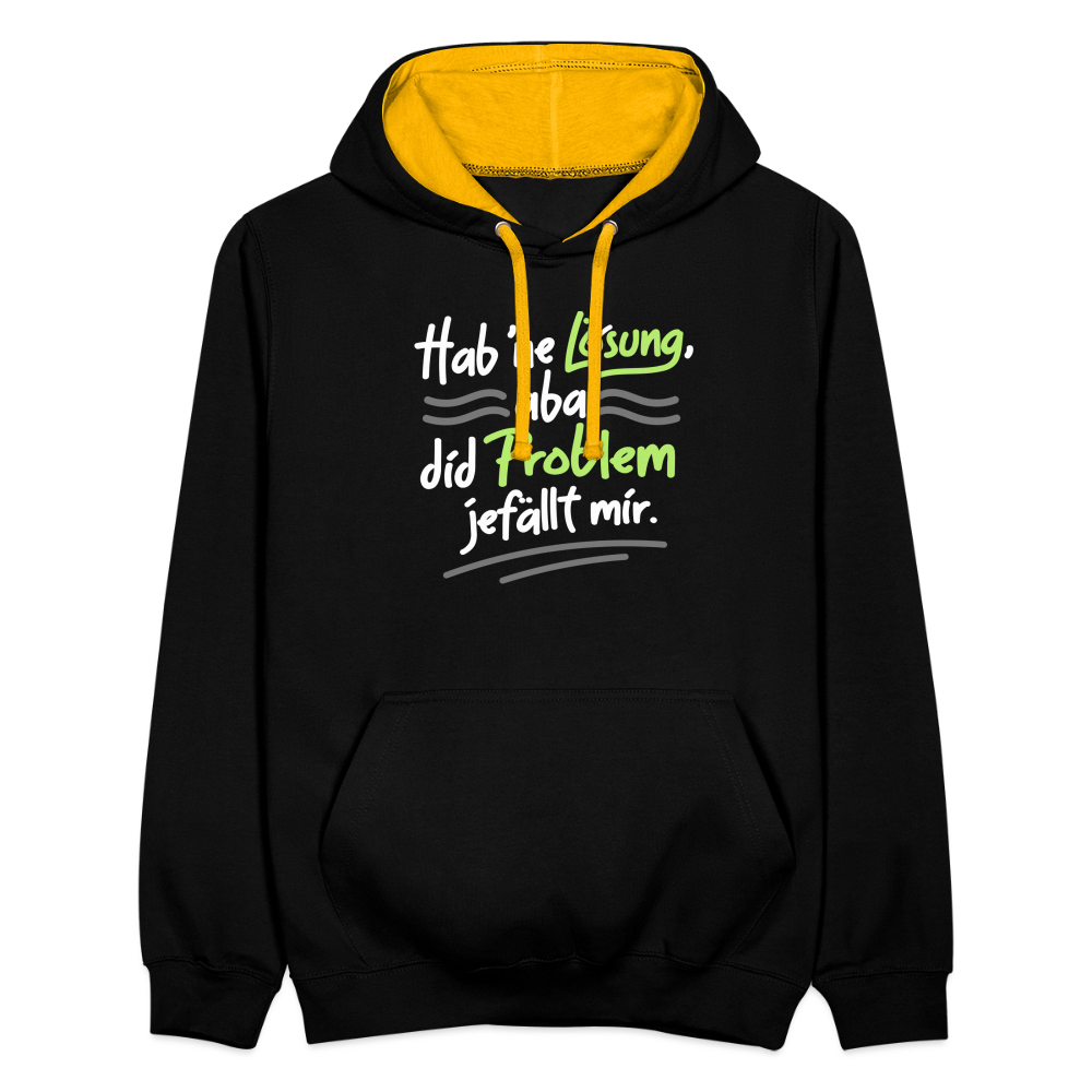 Hab 'ne Lösung, aba did Problem jefällt mir. - Kontrast Hoodie - Schwarz/Gold