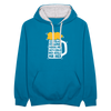 Ick kieke, staune, wunda mir, wie'n kühles Bier jefällt mir hier - Kontrast Hoodie - Pfauenblau/Grau meliert