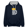 Ick kieke, staune, wunda mir, wie'n kühles Bier jefällt mir hier - Kontrast Hoodie - Navy/Grau meliert