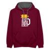 Ick kieke, staune, wunda mir, wie'n kühles Bier jefällt mir hier - Kontrast Hoodie - Weinrot/Anthrazit