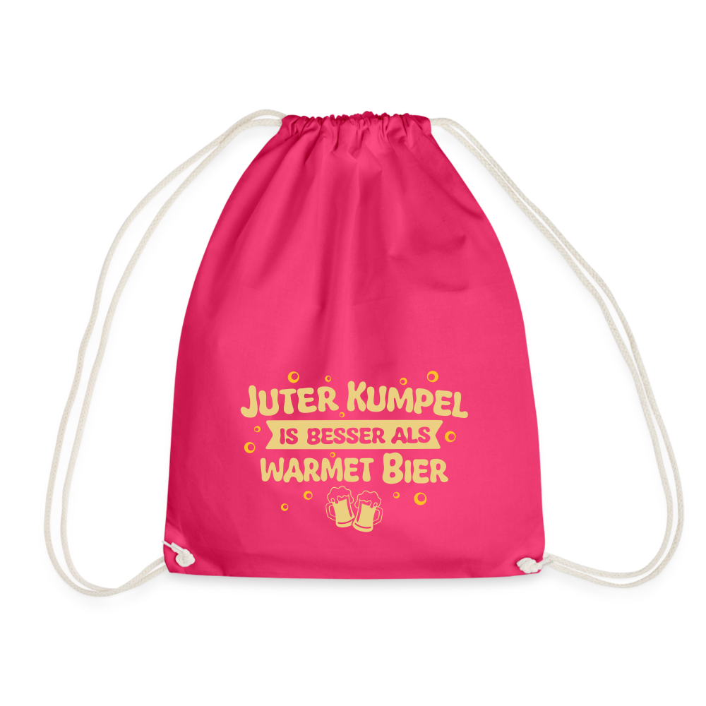 Juter Kumpel ist besser als warmet Bier - Turnbeutel - Fuchsia