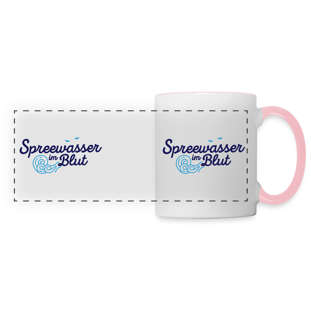 Spreewasser im Blut - Tasse zweifarbig - Weiß/Pink