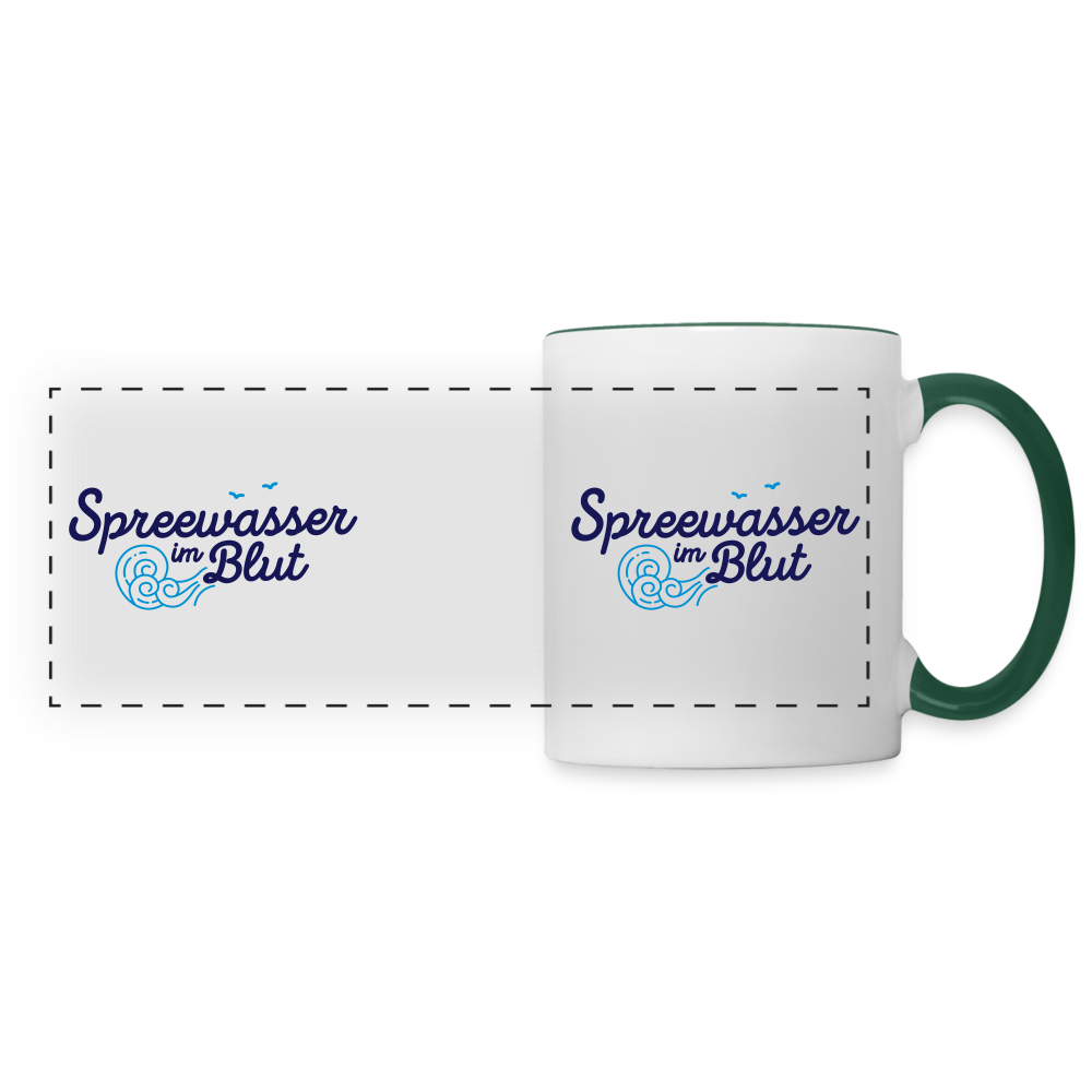 Spreewasser im Blut - Tasse zweifarbig - Weiß/Dunkelgrün