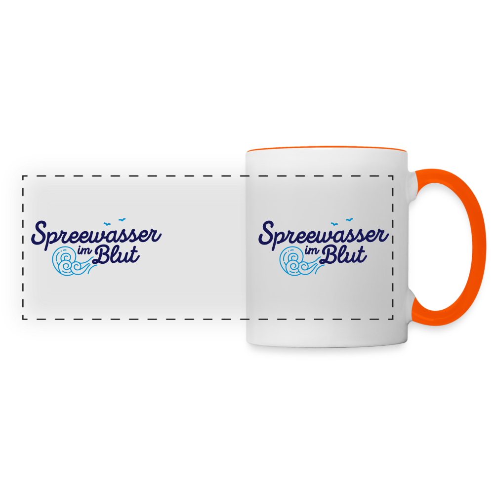 Spreewasser im Blut - Tasse zweifarbig - Weiß/Orange