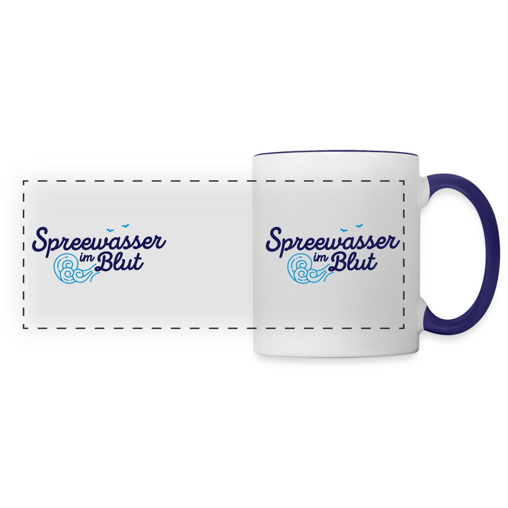 Spreewasser im Blut - Tasse zweifarbig - Weiß/Kobaltblau
