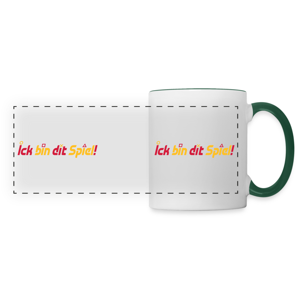 Ick bin dit Spiel! - Tasse zweifarbig - Weiß/Dunkelgrün