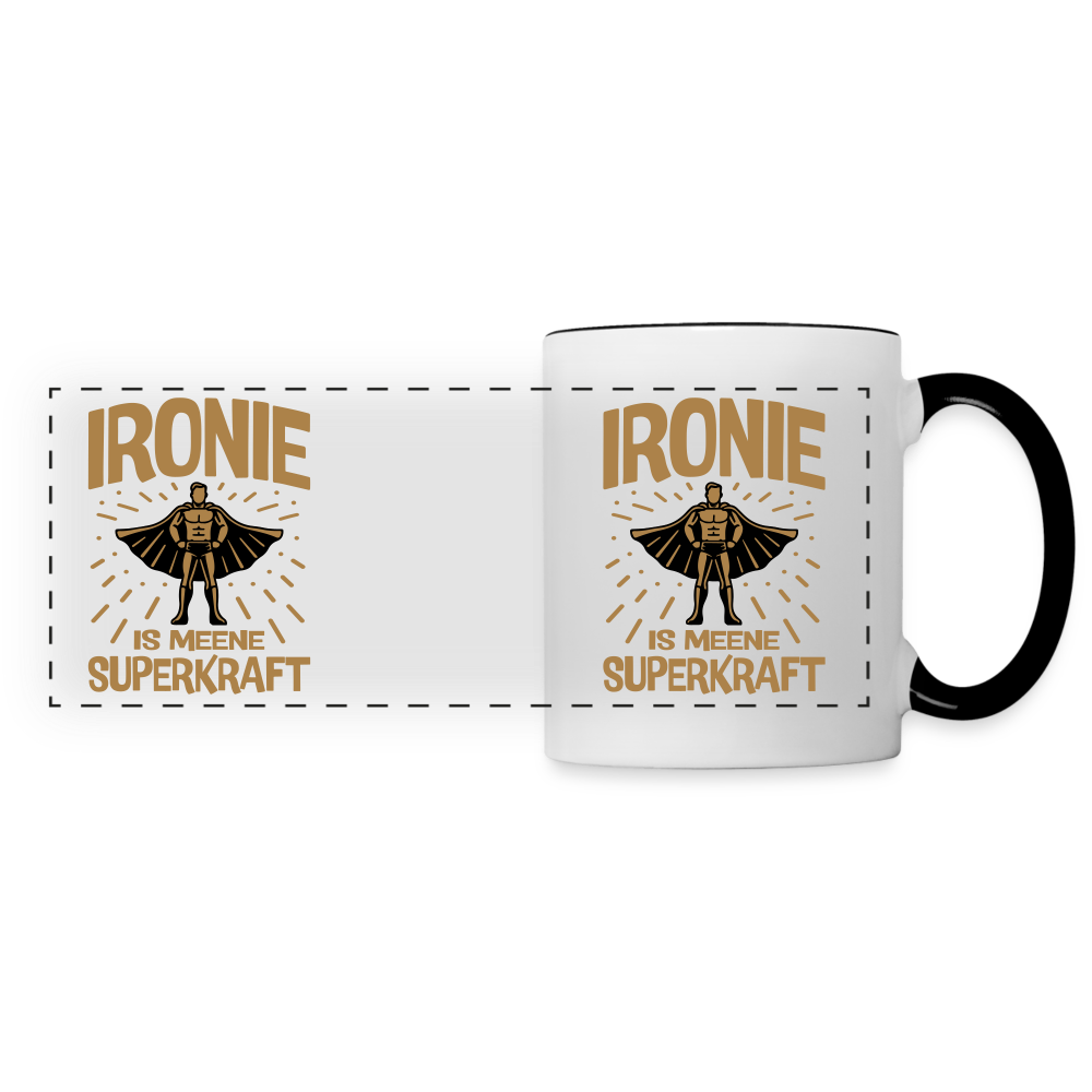 Ironie is meene Superkraft! - Tasse zweifarbig - Weiß/Schwarz