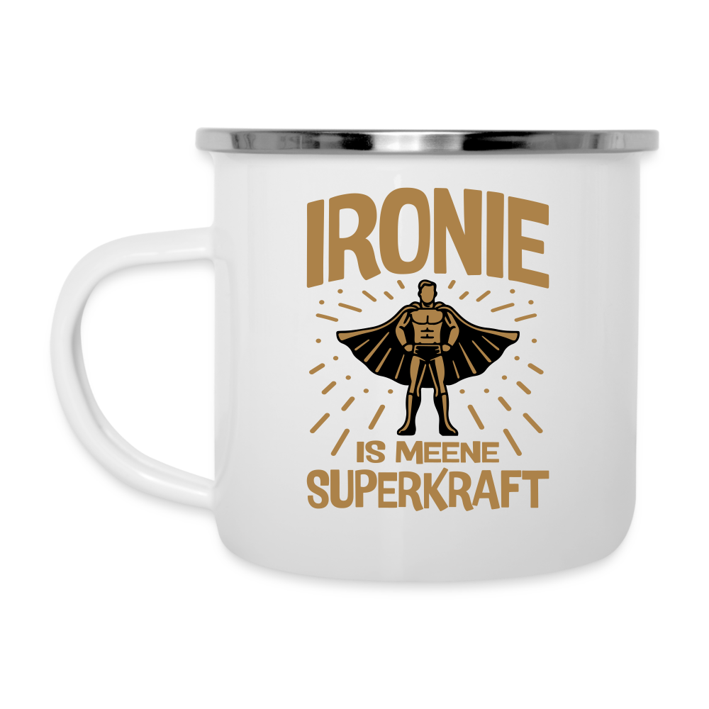 Ironie is meene Superkraft! - Emaille Tasse