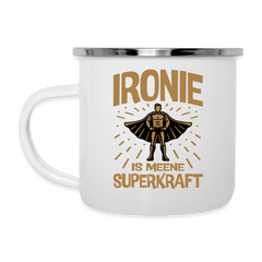 Ironie is meene Superkraft! - Emaille Tasse