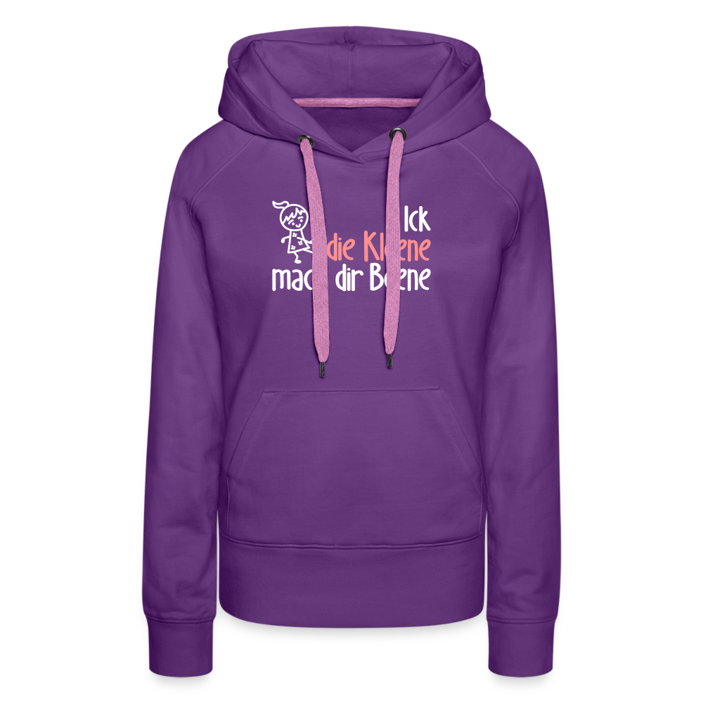 Ick, die Kleene, mach dir Beene! - Frauen Premium Hoodie - Purple