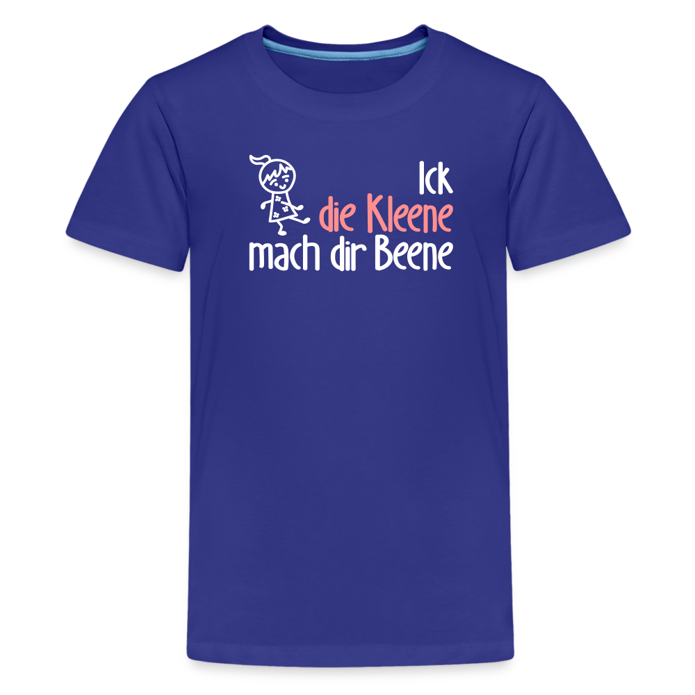 Ick, die Kleene, mach dir Beene! - Teenager Premium T-Shirt - Königsblau