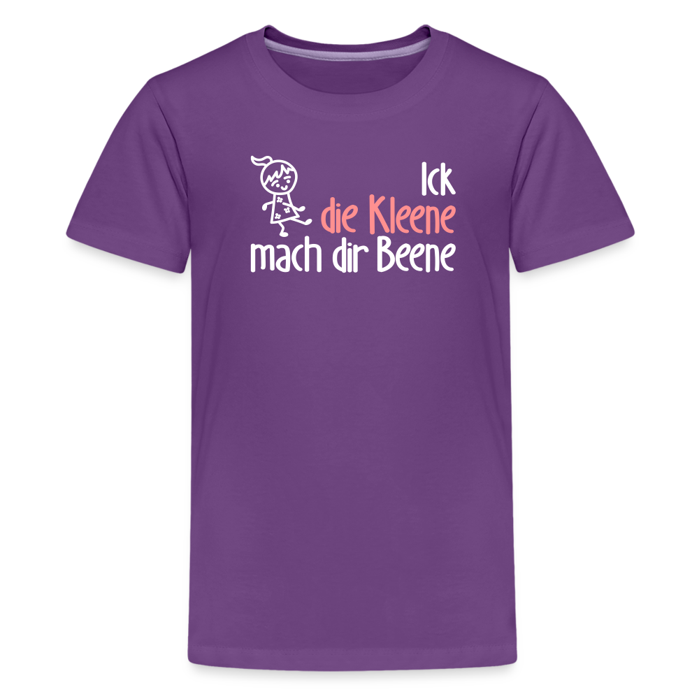 Ick, die Kleene, mach dir Beene! - Teenager Premium T-Shirt - Lila