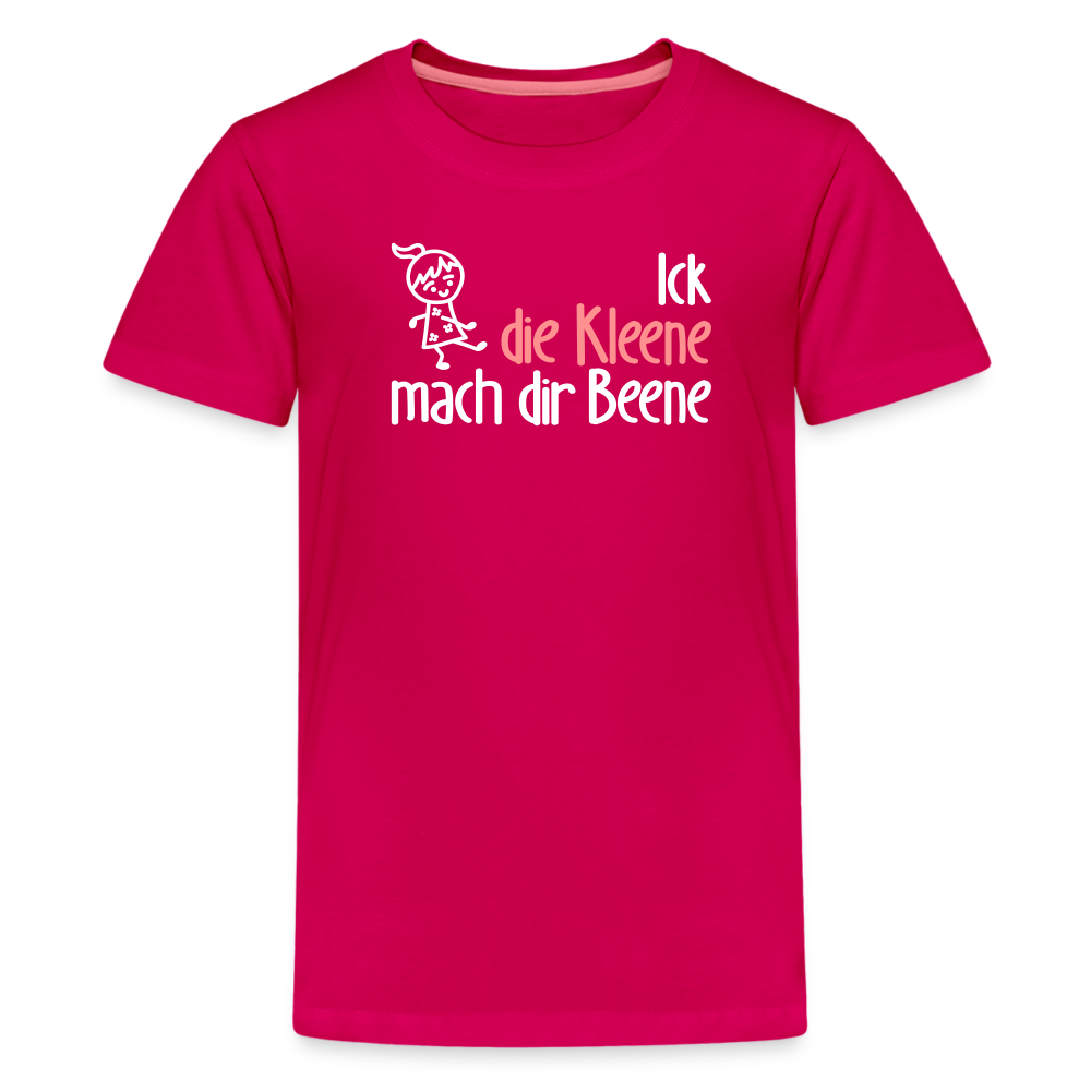 Ick, die Kleene, mach dir Beene! - Teenager Premium T-Shirt - dunkles Pink