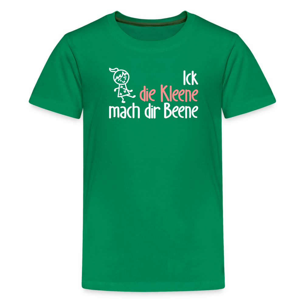 Ick, die Kleene, mach dir Beene! - Teenager Premium T-Shirt - Kelly Green