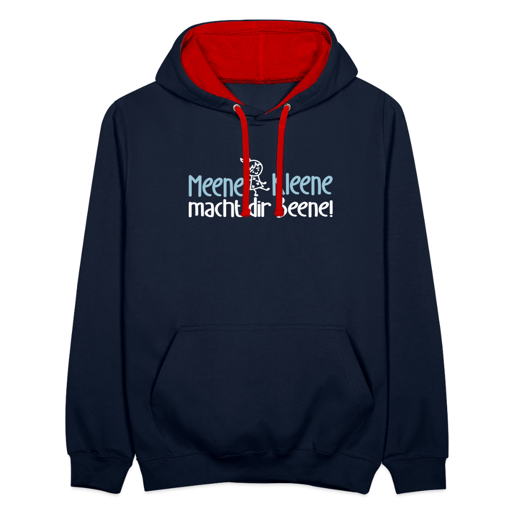 Meene Kleene macht dir Beene! - Kontrast Hoodie - Navy/Rot