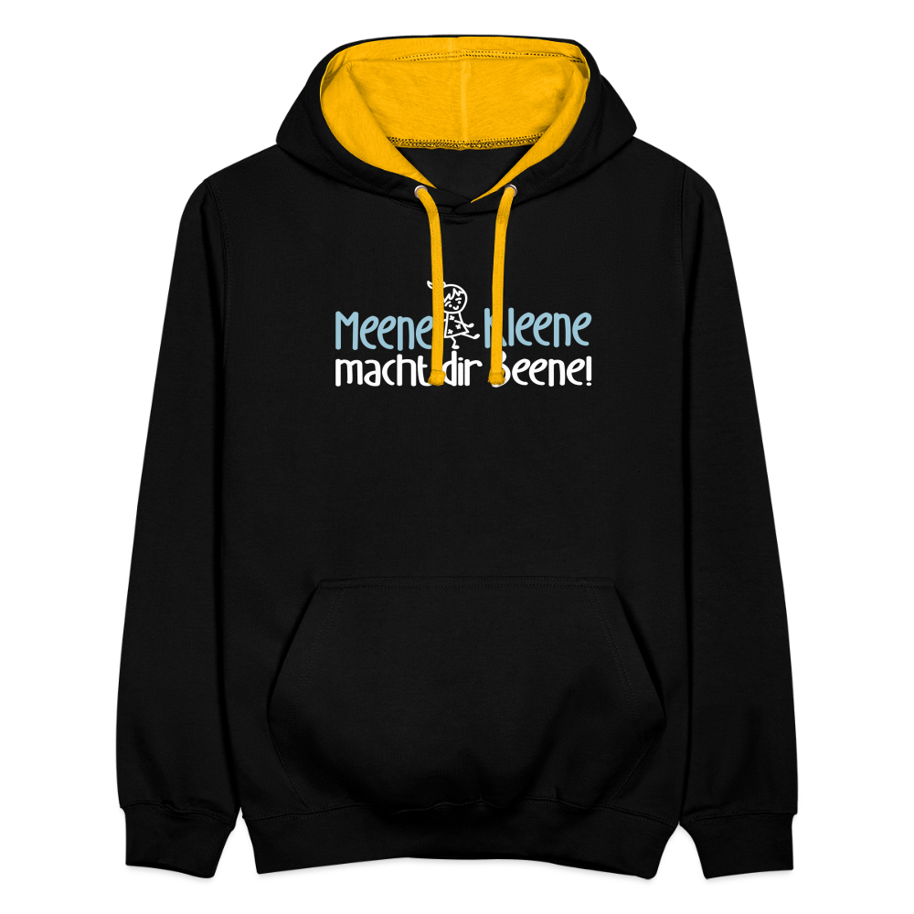 Meene Kleene macht dir Beene! - Kontrast Hoodie - Schwarz/Gold