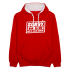 Sorry, ick bin spät. Hatte keen Bock. - Kontrast Hoodie - Rot/Weiß