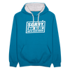 Sorry, ick bin spät. Hatte keen Bock. - Kontrast Hoodie - Pfauenblau/Grau meliert