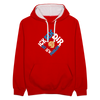 Ick seh' dir. Dit is'n Problem. - Kontrast Hoodie - Rot/Weiß