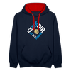 Ick seh' dir. Dit is'n Problem. - Kontrast Hoodie - Navy/Rot