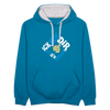Ick seh' dir. Dit is'n Problem. - Kontrast Hoodie - Pfauenblau/Grau meliert