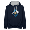 Ick seh' dir. Dit is'n Problem. - Kontrast Hoodie - Navy/Grau meliert