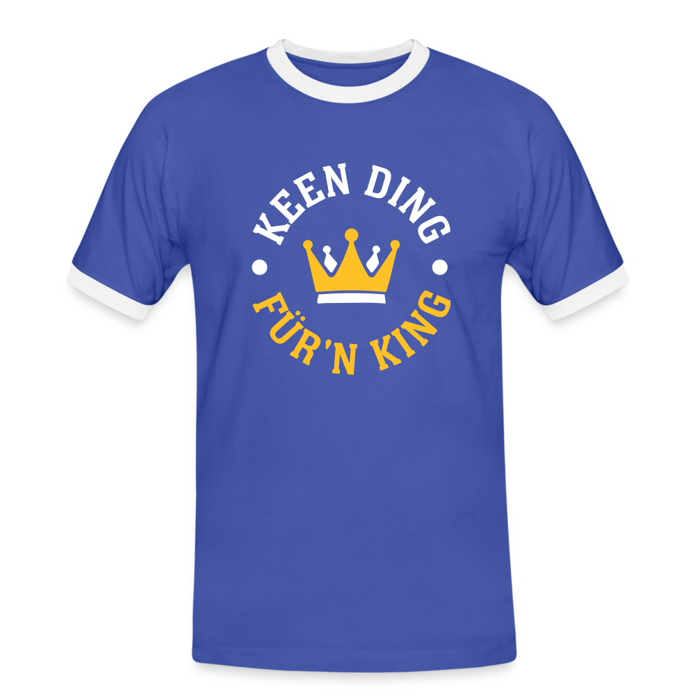 Keen Ding für'n King - Männer Ringer T-Shirt - Blau/Weiß