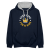 Keen Ding für'n King - Kontrast Hoodie - Navy/Grau meliert
