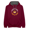 Keen Ding für'n King - Kontrast Hoodie - Weinrot/Anthrazit