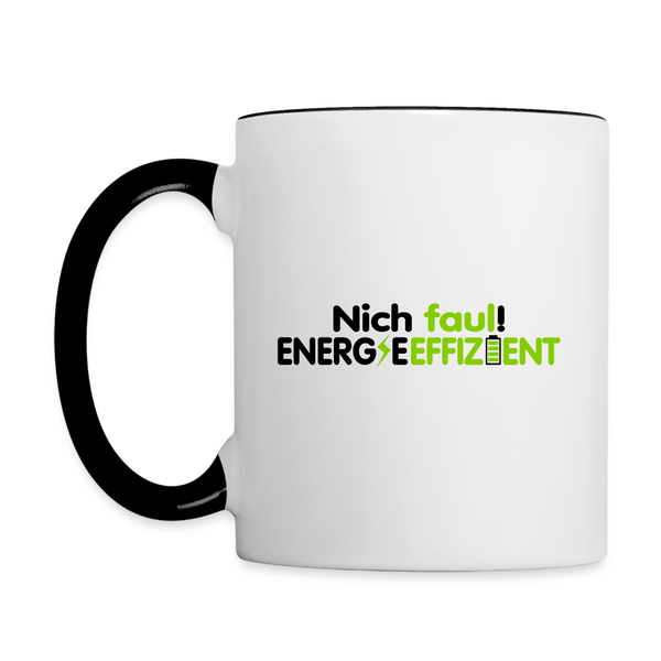 Nich faul! Energieeffizient! - Tasse zweifarbig