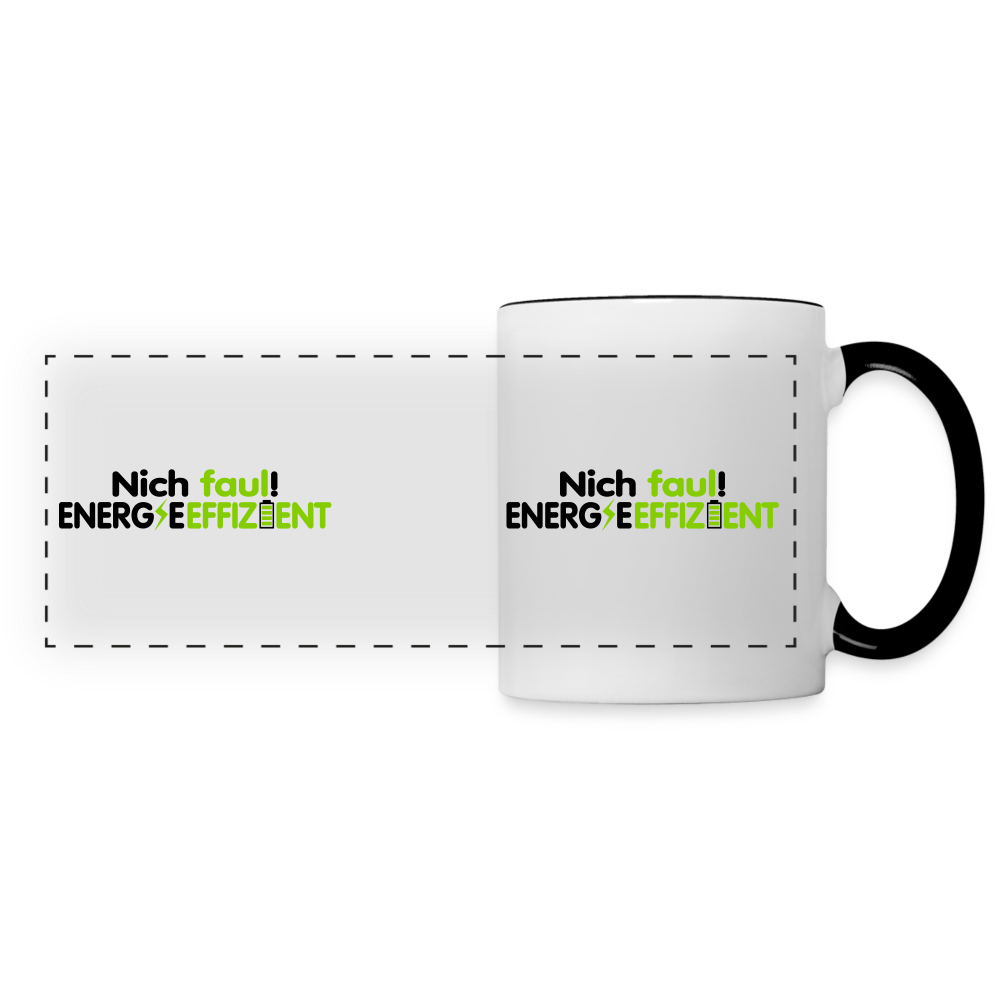 Nich faul! Energieeffizient! - Tasse zweifarbig - Weiß/Schwarz
