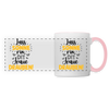 Lass Sonne rin, dit Jraue draußen! - Tasse zweifarbig - Weiß/Pink