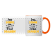 Lass Sonne rin, dit Jraue draußen! - Tasse zweifarbig - Weiß/Orange