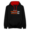 Würgt dir das Leben Chilis rein, lass dich auf 'ne scharfe Currywurst ein! - Kontrast Hoodie - Schwarz/Rot