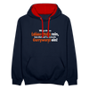 Würgt dir das Leben Chilis rein, lass dich auf 'ne scharfe Currywurst ein! - Kontrast Hoodie - Navy/Rot