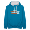 Würgt dir das Leben Chilis rein, lass dich auf 'ne scharfe Currywurst ein! - Kontrast Hoodie - Pfauenblau/Grau meliert