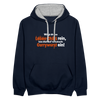 Würgt dir das Leben Chilis rein, lass dich auf 'ne scharfe Currywurst ein! - Kontrast Hoodie - Navy/Grau meliert