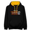 Würgt dir das Leben Chilis rein, lass dich auf 'ne scharfe Currywurst ein! - Kontrast Hoodie - Schwarz/Gold